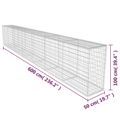 Gabion Wall with Cover Galvanised Steel 600x50x100cm - Image 6
