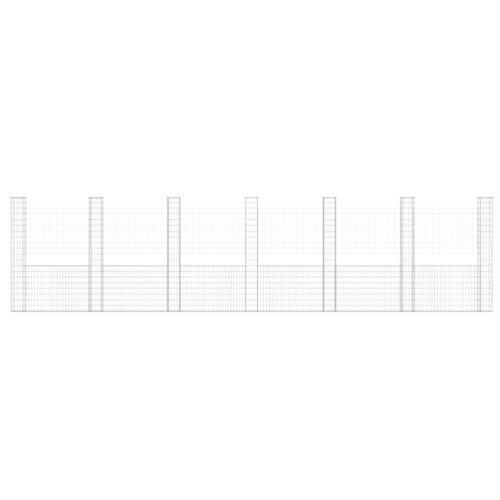 U-shape Gabion Basket with 7 Posts Iron 740x20x200cm - Image 3