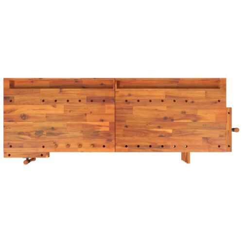 Workbench with Drawers Vices 192x62x83cm Solid Wood Acacia - Image 7