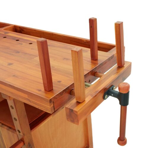 Workbench with Drawers Vices 192x62x83cm Solid Wood Acacia - Image 9
