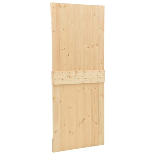 Sliding Barn Door with Hardware Set Roller Track Kit 90x210cm Solid Pine Wood - Image 5