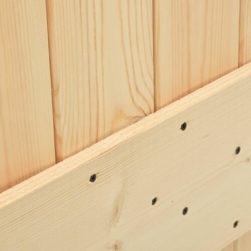 Sliding Barn Door with Hardware Set Roller Track Kit 90x210cm Solid Pine Wood - Image 6