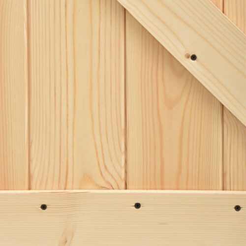 Sliding Barn Door with Hardware Set Roller Track Kit 90x210cm Solid Pine Wood - Image 7