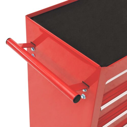 Tool Trolley with 10 Drawers Steel Red - Image 5