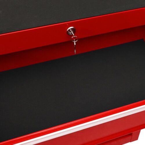 Tool Trolley with 10 Drawers Steel Red - Image 7
