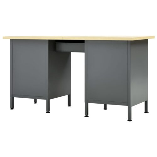 Steel Work Bench Garage Storage Table Tool Shelf Drawers Workbench Desk 160x60x85cm - Image 4