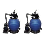 2pcs Sand Filter Pump 400W 11000LPH Above Ground Swimming Pools Cleaning