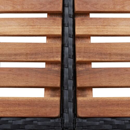 Square Spa Pool Tub Surround Rattan Bath Stand Bench Table Step Seat Black 268x55cm - Image 5