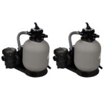 2pcs Sand Filter Pump 600W 17000LPH Above Ground Swimming Pools Cleaning
