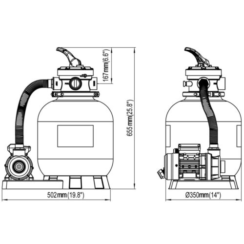2pcs Sand Filter Pump 600W 17000LPH Above Ground Swimming Pools Cleaning - Image 6