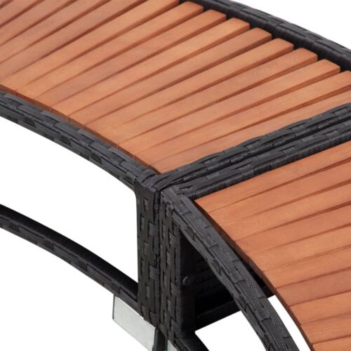 Hot Tub Surround Rattan Spa Bath Round Storage Stand Bench Table Step Seat Black - Image 7