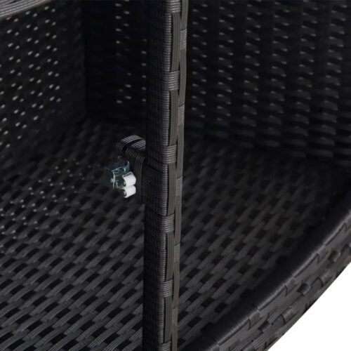 Hot Tub Surround Rattan Spa Bath Round Storage Stand Bench Table Step Seat Black - Image 8