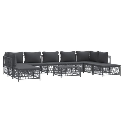 10-Piece Garden Lounge Set with Cushions Anthracite Steel - Image 3