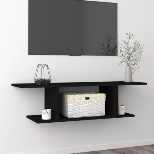 Wall Mounted TV Cabinet Black 103x30x26.5cm - Image 2