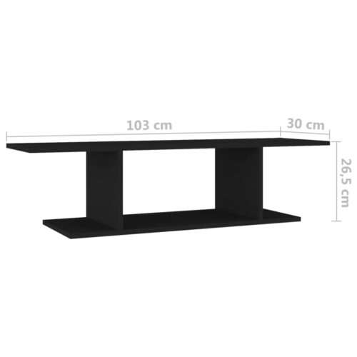 Wall Mounted TV Cabinet Black 103x30x26.5cm - Image 7