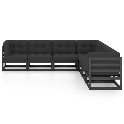 7-Piece Garden Lounge Set with Cushions Pine Wood Outdoor Patio Furniture - Image 3