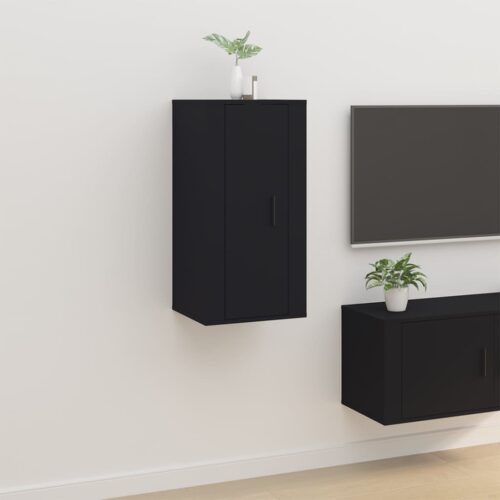 Wall Mounted TV Cabinet Black 40x34.5x80cm - Image 2