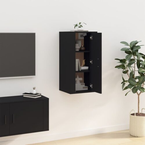 Wall Mounted TV Cabinet Black 40x34.5x80cm - Image 4
