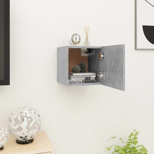 Wall-Mounted TV Cabinet Concrete Grey 30.5x30x30cm - Image 2