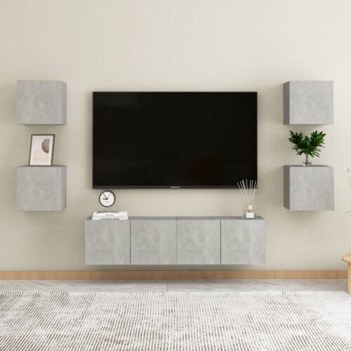 Wall-Mounted TV Cabinet Concrete Grey 30.5x30x30cm - Image 5