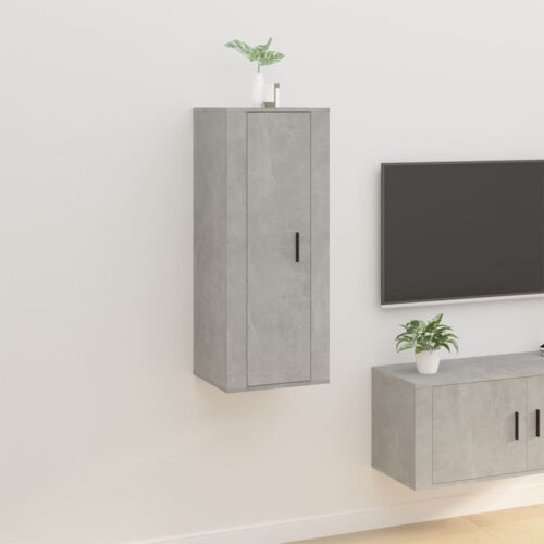 Wall Mounted TV Cabinet Concrete Grey 40x34.5x100cm - Image 2