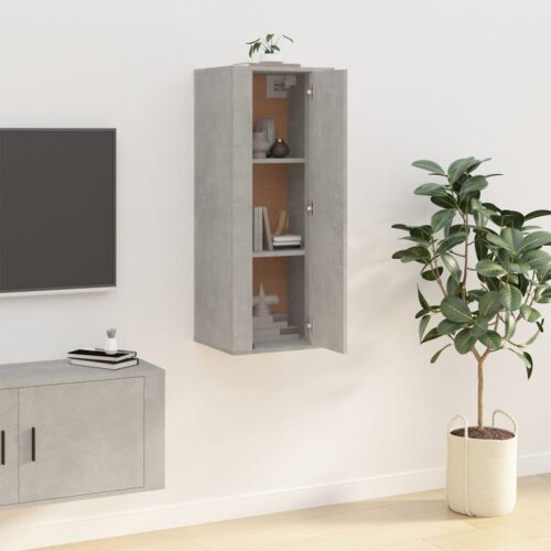 Wall Mounted TV Cabinet Concrete Grey 40x34.5x100cm - Image 4