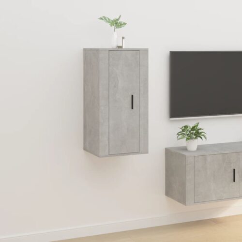 Wall Mounted TV Cabinet Concrete Grey 40x34.5x80cm - Image 2