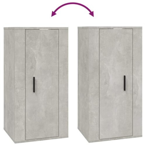 Wall Mounted TV Cabinet Concrete Grey 40x34.5x80cm - Image 8