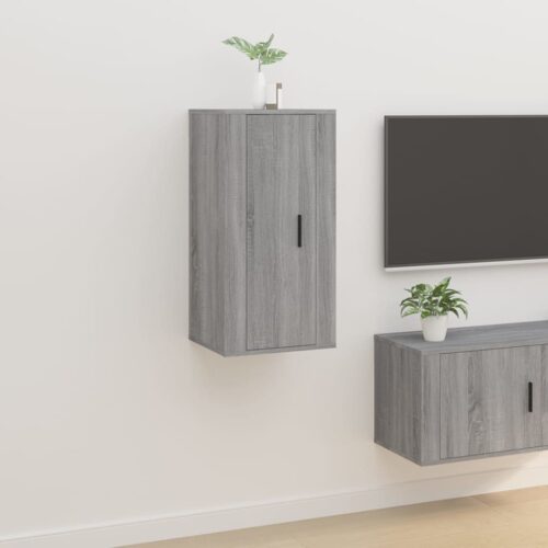 Wall Mounted TV Cabinet Grey Sonoma 40x34.5x80cm - Image 2