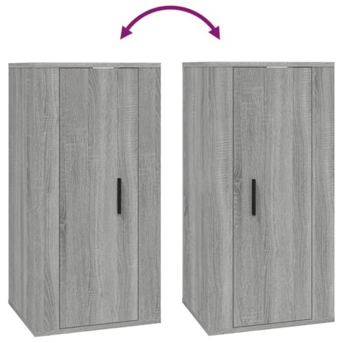 Wall Mounted TV Cabinet Grey Sonoma 40x34.5x80cm - Image 8