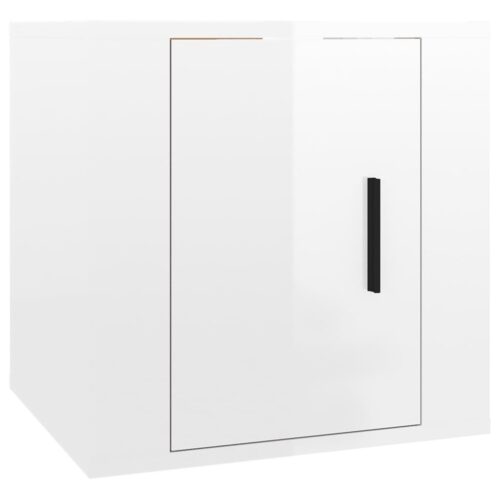 Wall Mounted TV Cabinet High Gloss White 40x34.5x40cm