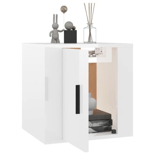 Wall Mounted TV Cabinet High Gloss White 40x34.5x40cm - Image 3