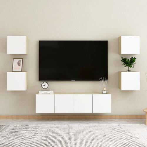 Wall-Mounted TV Cabinet White Sonoma Oak 30.5x30x30cm - Image 5