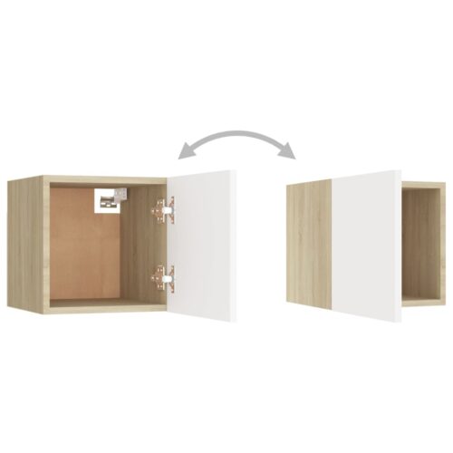 Wall-Mounted TV Cabinet White Sonoma Oak 30.5x30x30cm - Image 10