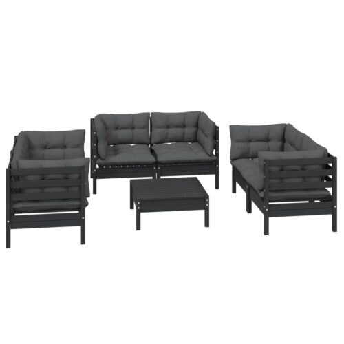 7-Piece Garden Lounge Set with Cushions Pine Wood Outdoor Patio Furniture - Image 3