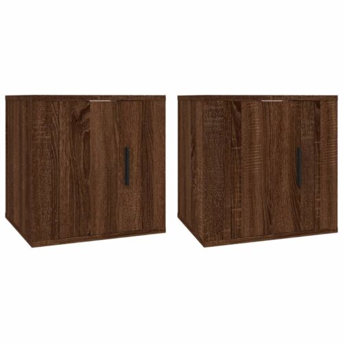 Wall Mounted TV Cabinets 2pcs Brown Oak 40x34.5x40cm
