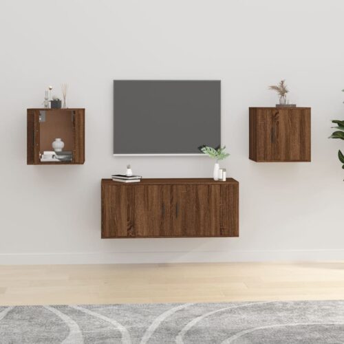 Wall Mounted TV Cabinets 2pcs Brown Oak 40x34.5x40cm - Image 2