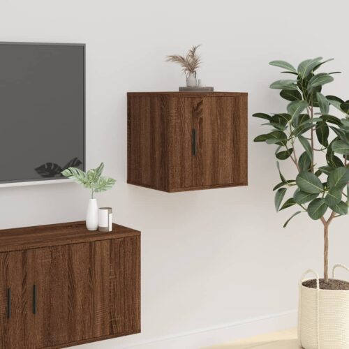 Wall Mounted TV Cabinets 2pcs Brown Oak 40x34.5x40cm - Image 4