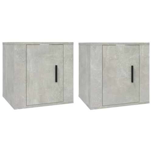 Wall Mounted TV Cabinets 2pcs Concrete Grey 40x34.5x40cm