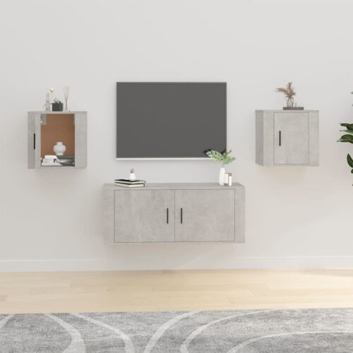 Wall Mounted TV Cabinets 2pcs Concrete Grey 40x34.5x40cm - Image 2