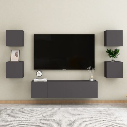 Wall Mounted TV Cabinets 2pcs Grey 30.5x30x30cm - Image 4