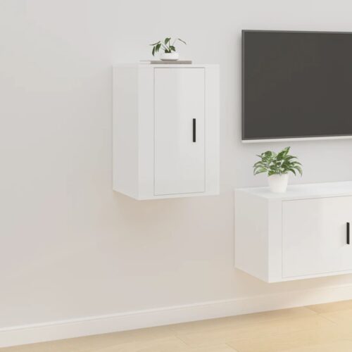 Wall Mounted TV Cabinets 2pcs High Gloss White 40x34.5x60cm - Image 4