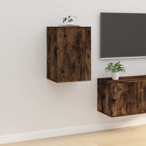 Wall Mounted TV Cabinets 2pcs Smoked Oak 40x34.5x60cm - Image 4