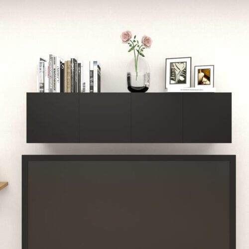 Wall Mounted TV Cabinets 4pcs Black 30.5x30x30cm - Image 5