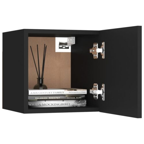Wall Mounted TV Cabinets 4pcs Black 30.5x30x30cm - Image 6