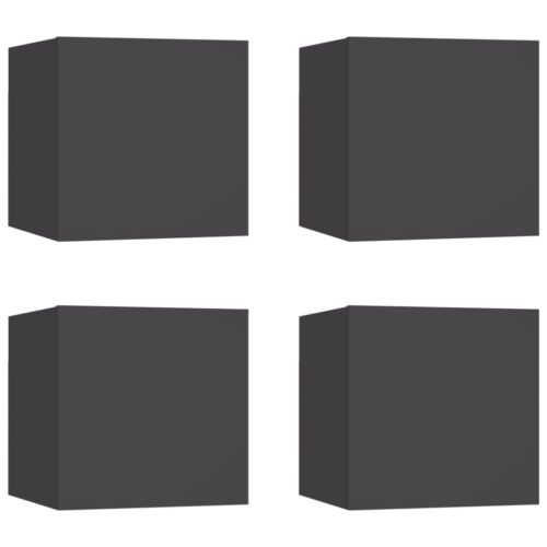 Wall Mounted TV Cabinets 4pcs Grey 30.5x30x30cm