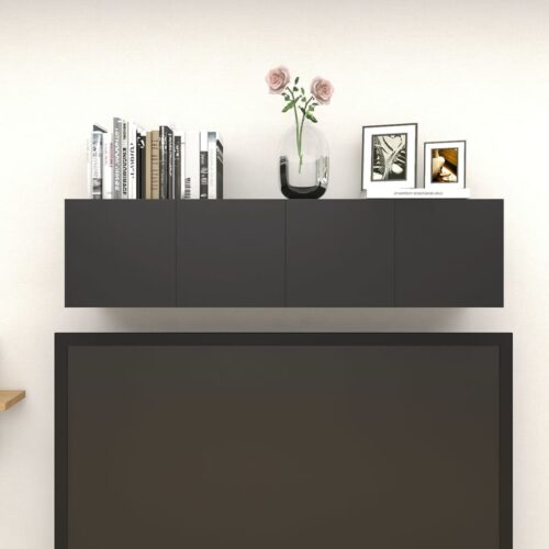 Wall Mounted TV Cabinets 4pcs High Gloss Black 30.5x30x30cm - Image 4