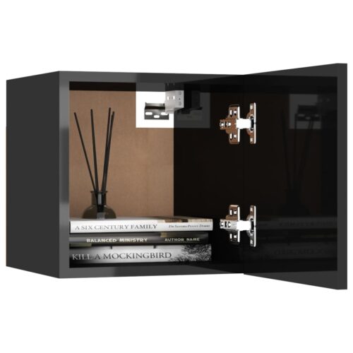 Wall Mounted TV Cabinets 4pcs High Gloss Black 30.5x30x30cm - Image 6