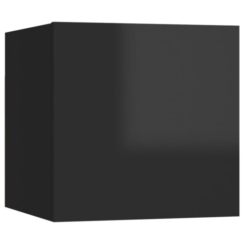 Wall Mounted TV Cabinets 4pcs High Gloss Black 30.5x30x30cm - Image 7