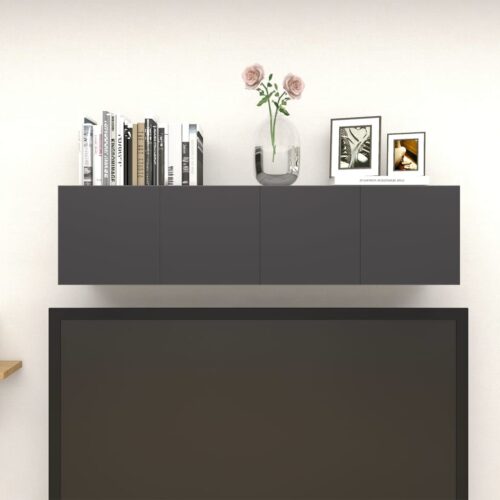 Wall Mounted TV Cabinets 4pcs High Gloss Grey 30.5x30x30cm - Image 4